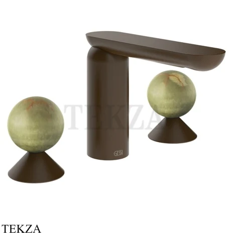Gessi Perle Смеситель для раковины на 3 отв., без гарнитура 74555-845, бронза Dark Brush