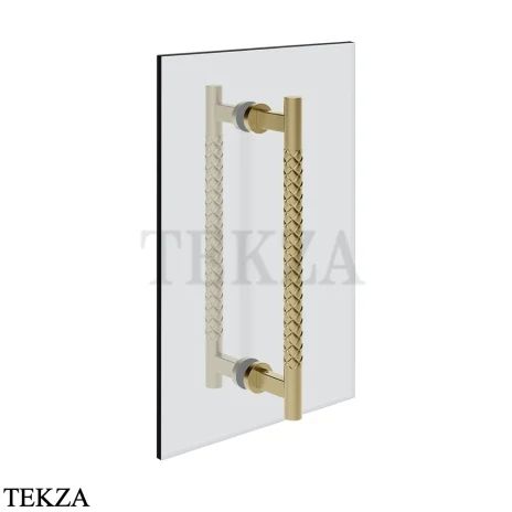 Gessi Pelle Tresse Полотенцедержатель для крепления на стекло, 30 см 78631-727, Brushed Brass PVD
