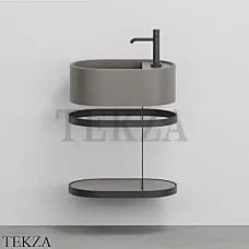 Cielo Les Petites Ovale Консоль с раковиной LPLAO46, керамическая полка, Fango Cielo Les Petites Ovale Консоль с раковиной LPLAO46, керамическая полка, Fango