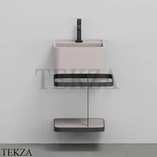 Cielo Les Petites Quadrato Консоль с раковиной LPLAQ35, керамическая полка, Cipria Cielo Les Petites Quadrato Консоль с раковиной LPLAQ35, керамическая полка, Cipria