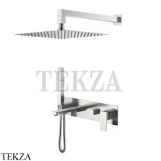 Boheme Qubic Смеситель для ванны, ручной душ, верхняя лейка, комплект 474-NB, nickel brush