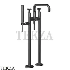 Gessi INCISO+ Смеситель для ванны напольный, с гарнитуром, внешняя часть 58129-706, Black Metal