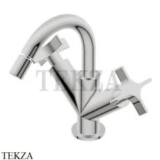 Ritmonio Diametro35 Cross Смеситель для биде, двухвентильный PR53BB202 IX, Brushed steel