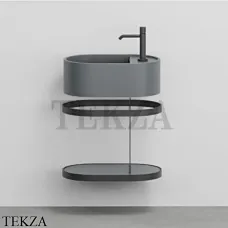 Cielo Les Petites Ovale Консоль с раковиной LPLAO46, керамическая полка, Basalto