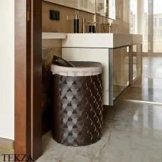 ADJ Dubai Корзина для белья круглая напольная 2057.06/04, шоколад/капучино