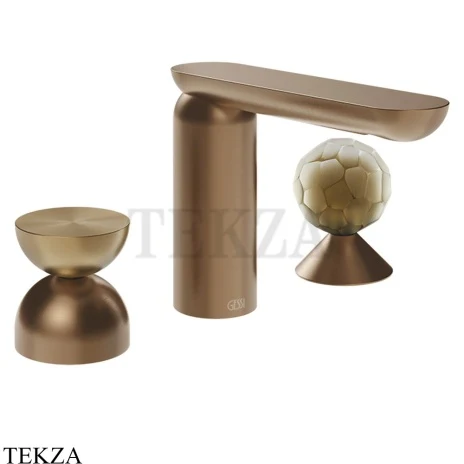 Gessi Perle Смеситель для раковины на 3 отв., без гарнитура 74948-708, медь Brushed