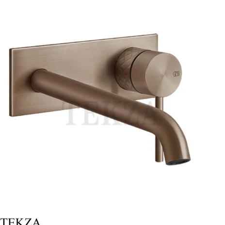 Gessi 316 INTRECCIO Смеситель для раковины на планке длинный, внешняя часть 54190-708, Copper Brushed PVD