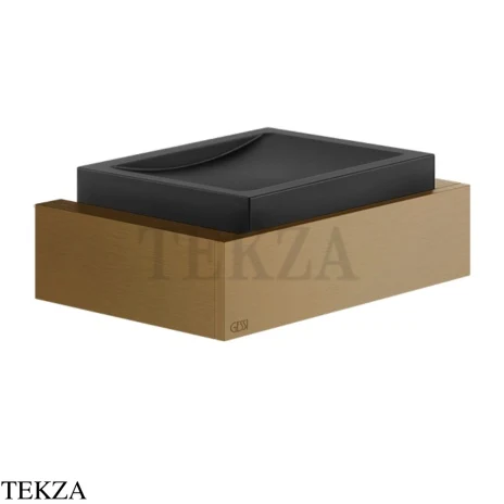 Gessi Rettangolo Мыльница настенная с держателем 20802-791, Deep Bronze Brushed PVD