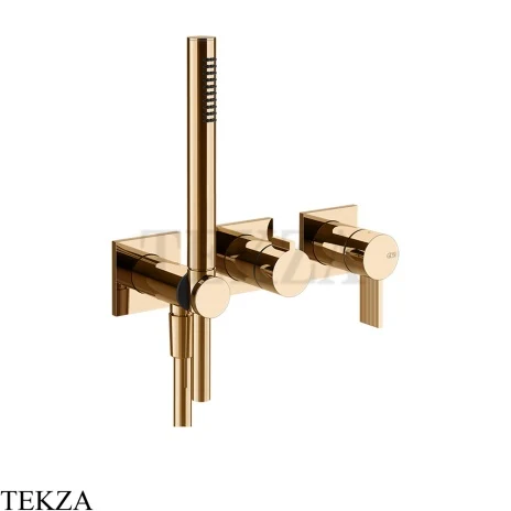 Gessi Inverso RIGATO Смеситель для душа, 2 потока, с гарнитуром, внешняя часть 73536-735, Warm Bronze PVD
