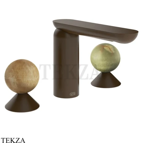Gessi Perle Смеситель для раковины на 3 отв., без гарнитура 74355-845, бронза Dark Brush