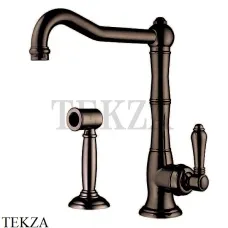 Nicolazzi Cucina Смеситель для кухни с изогнутым изливом и отдельным душем 3450WSTB75C, Tuscan brass