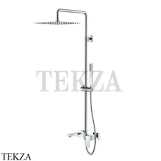 Boheme Qubic Стойка для душа со смесителем, излив, верхний душ 478-CR, Хром глянец