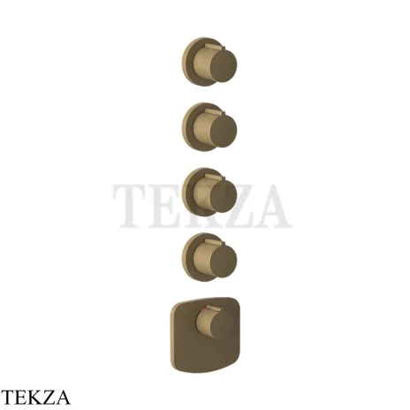 Gessi Ingranaggio-Anello Термостат для душа, 4 потока, внешняя часть 43238-713, Antique Brass