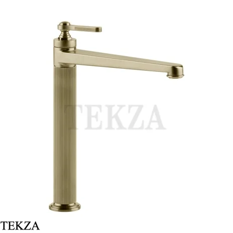 Gessi VENTI20 Смеситель для раковины высокий, с донным клапаном 65003-727, Brushed Brass PVD