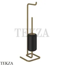 Gessi Goccia Стойка с держателем для туалетной бумаги и ершиком 38068-713, Antique Brass