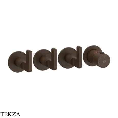 Gessi INCISO SHOWER Термостатический смеситель, 3 потока, внешняя часть 58336-845, Dark Bronze