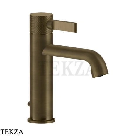 Gessi INCISO Смеситель для раковины низкий, с донным клапаном 58001-713, Antique Brass