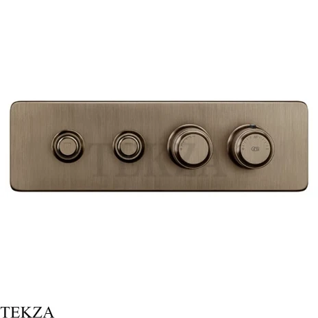 Gessi VENTI20 Термостатический смеситель на 2 потока с кнопками, внешняя часть 65222-761, Coffee Bronze Brushed PVD