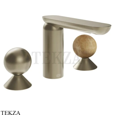 Gessi Perle Смеситель для раковины на 3 отв., без гарнитура 74035-149, нерж. сталь Brush / никель Brushed