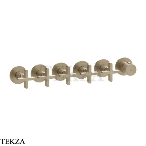 Gessi INCISO SHOWER Термостатический смеситель, 5 потоков, внешняя часть 58440-149, Finox Brushed Nickel