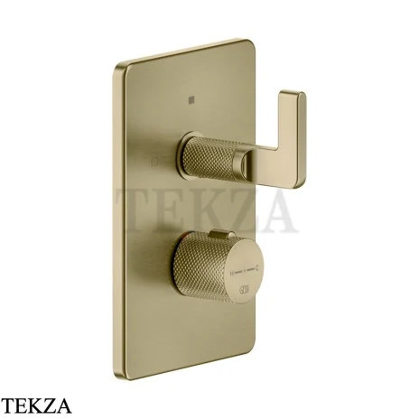 Gessi INCISO SHOWER Термостатический смеситель, 2 потока, внешняя часть 58134-727, Brushed Brass PVD