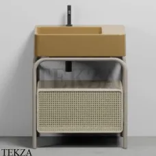 CIELO MARCEL Консоль напольная с ящиком Tinto naturale, раковина Anemone