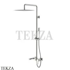 Boheme Qubic Стойка для душа со смесителем, излив, верхний душ 478-NB, nickel brush