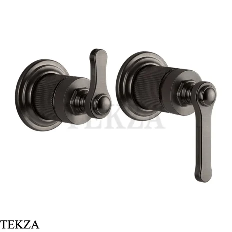 Gessi VENTI20 Смеситель для душа, 2 потока, вешняя часть 65038-707, Black Metal Brushed PVD