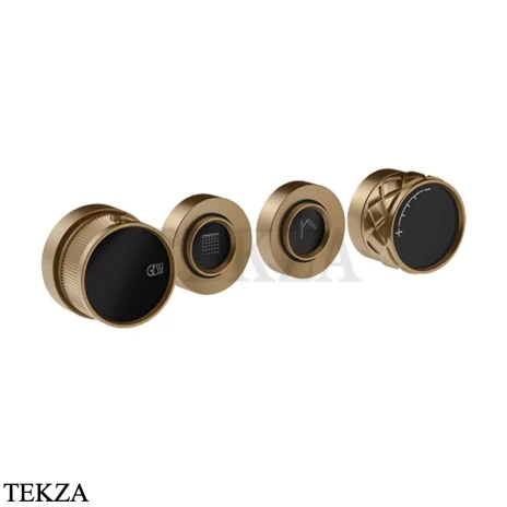 Gessi Pelle Tresse Термостат для душа на 2 потока, внешняя часть, 78134-791, Deep Bronze Brushed PVD