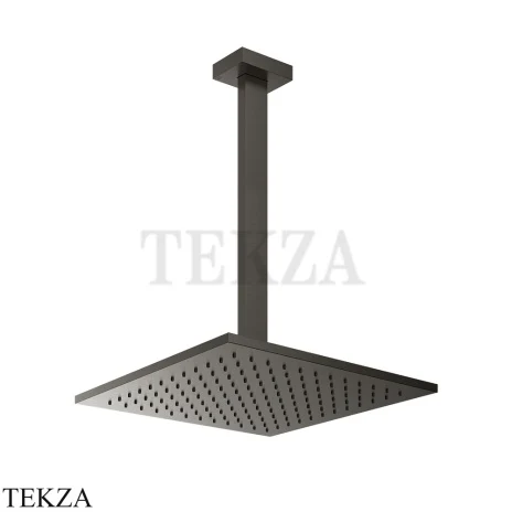 Gessi Rettangolo shower Верхний душ с потолочным кронштейном под размер 15199-707, Black Metal Brushed PVD