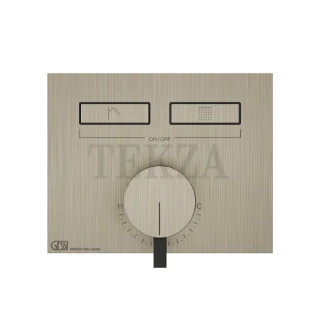 Gessi HI-FI Однорычажный смеситель, на 2 потока, внешняя часть 63079-149, нерж. сталь Brush / никель Brushed