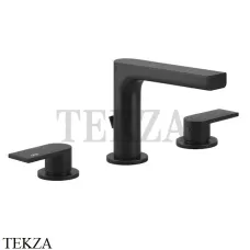 Gessi Emporio Via manzoni Смеситель для раковины на три отверстия, с донным клапаном 38612-299, черный матовый