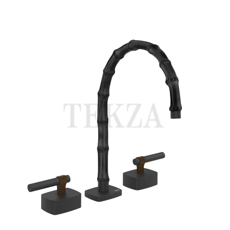 Gessi Jacqueline Смеситель для раковины на 3 отв., без донного клапана 77315-299, черный матовый