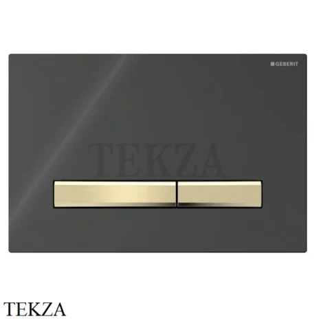 Geberit Sigma50 Клавиша смыва, стекло 115.672.DW.2, черный-латунь