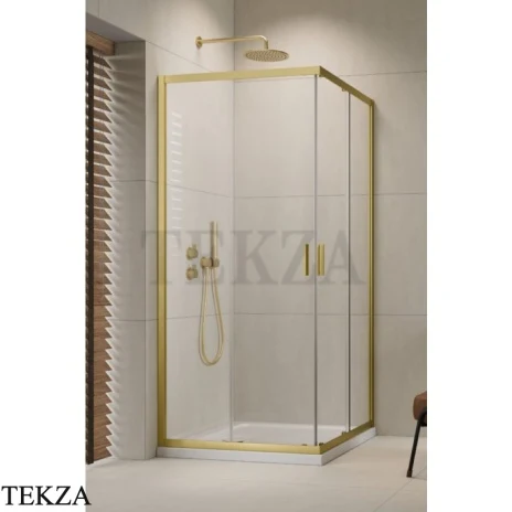 Radaway Alienta C Душевая кабина квадратная раздвижная 90х90 см, 10239090-98-01, брашированное светлое золото