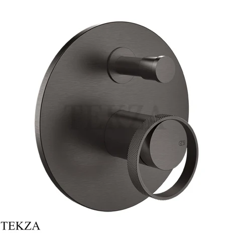 Gessi ANELLO Смеситель для душа круглый, на 2 потока 63377-707, Black Metal Brushed PVD