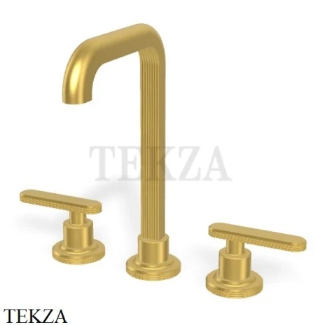 FIMA Carlo Frattini Park Line Смеситель для раковины 3 отв, с донным клапаном F1311OS, Brushed gold