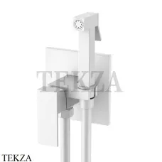 Boheme Qubic Гигиенический душ со смесителем, комплект 477-MW, matt white