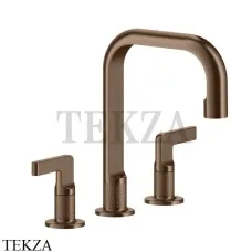 Gessi INCISO Смеситель для раковины средний, с донным клапаном 58013-708, Copper Brushed