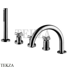 FIMA Carlo Frattini Maxima Смеситель на борт ванны с гарнитуром, F5314CS, Brushed black chrome