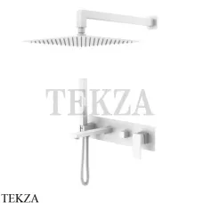 Boheme Qubic Смеситель для ванны, ручной душ, верхняя лейка, комплект 474-MW, matt white