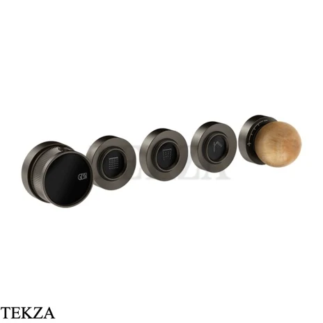 Gessi Perle Термостат для душа на 3 потока, внешняя часть 74334-707, black хром Brush