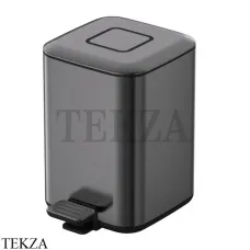 Boheme Q Ведро для мусора квадратное 9л, с педалью 10948-GM, gun metall