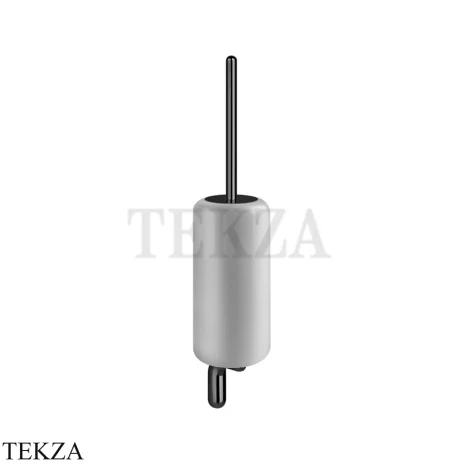 Gessi Goccia Туалетный ёршик настенный, белая керамика 38019-706, Black Metal PVD