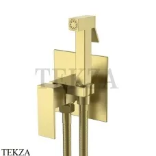 Boheme Qubic Гигиенический душ со смесителем, комплект 477-MG, латунь matt gold