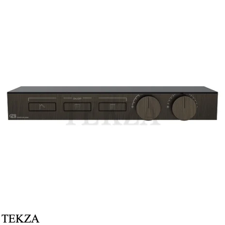 Gessi HI-FI Термостатический смеситель с полочкой, на 3 потока, внешняя часть 63024-187, бронза Aged