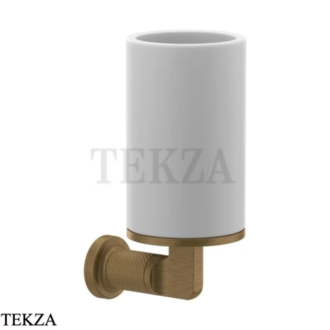 Gessi INCISO accessories Стакан настенный для зубных щеток, белый 58507-713, Antique Brass
