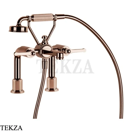Gessi VENTI20 Смеситель для ванны на борт с гарнитуром 65115-030, Copper PVD