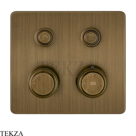 Gessi VENTI20 Термостатический смеситель на 2 потока, внешняя часть 65232-713, Antique Brass