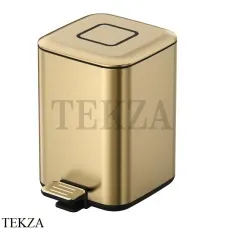 Boheme Q Ведро для мусора квадратное 9л, с педалью 10948-MG, латунь matt gold